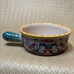 Italian Hand-Painted Terracotta Bowl Only Made in Italy.